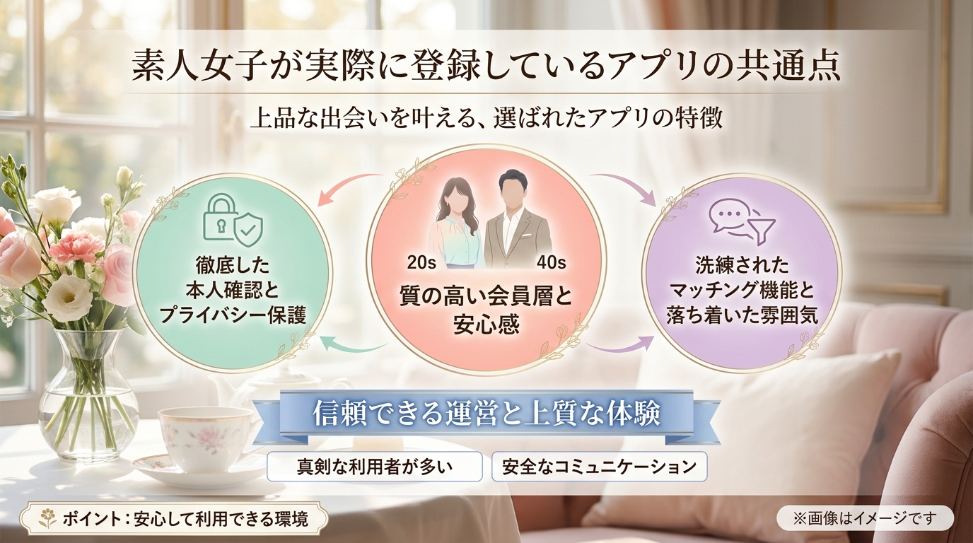 素人女子が実際に登録しているアプリの共通点