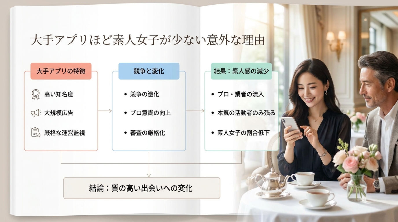 大手アプリほど素人女子が少ない意外な理由
