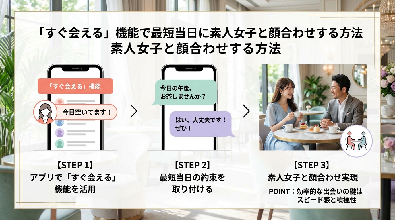 「すぐ会える」機能で最短当日に素人女子と顔合わせする方法