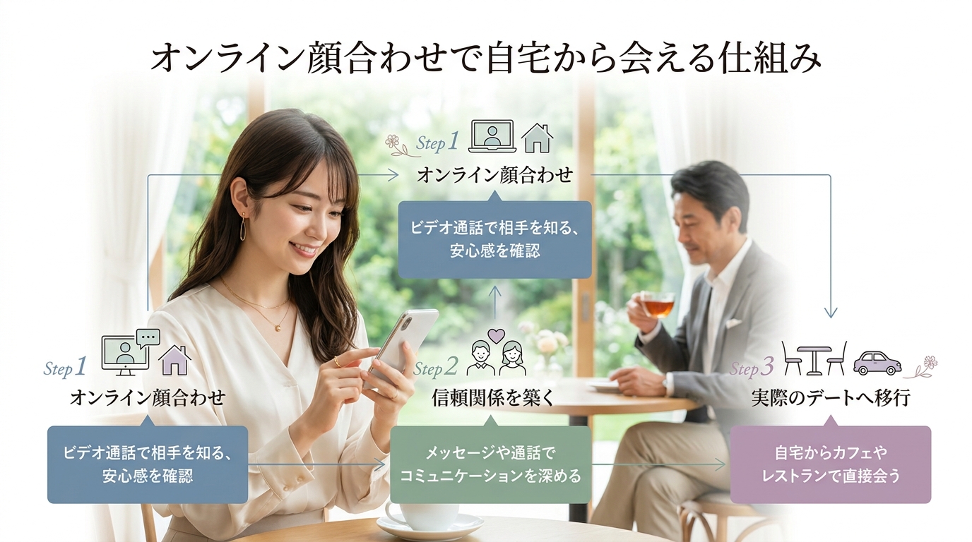 オンライン顔合わせで自宅から会える仕組み