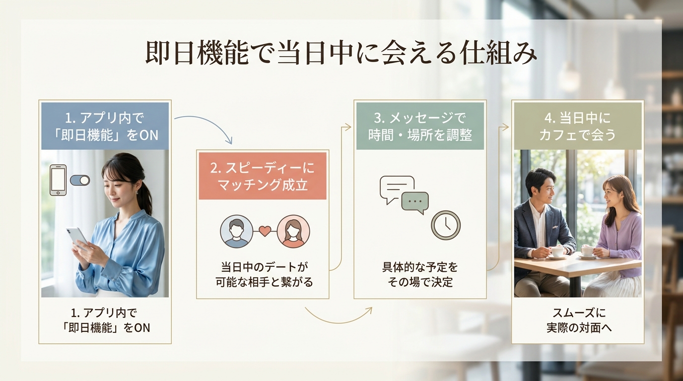 即日機能で当日中に会える仕組み